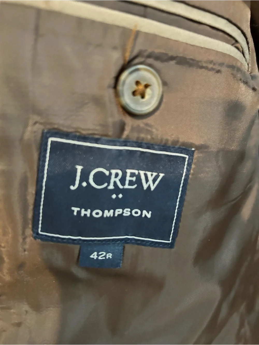 J Crew Thompson Cotton Blazer Tan Brown Size 42R